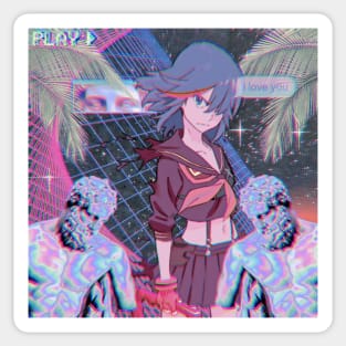 Ryuko Matoi Vaporwave Sticker